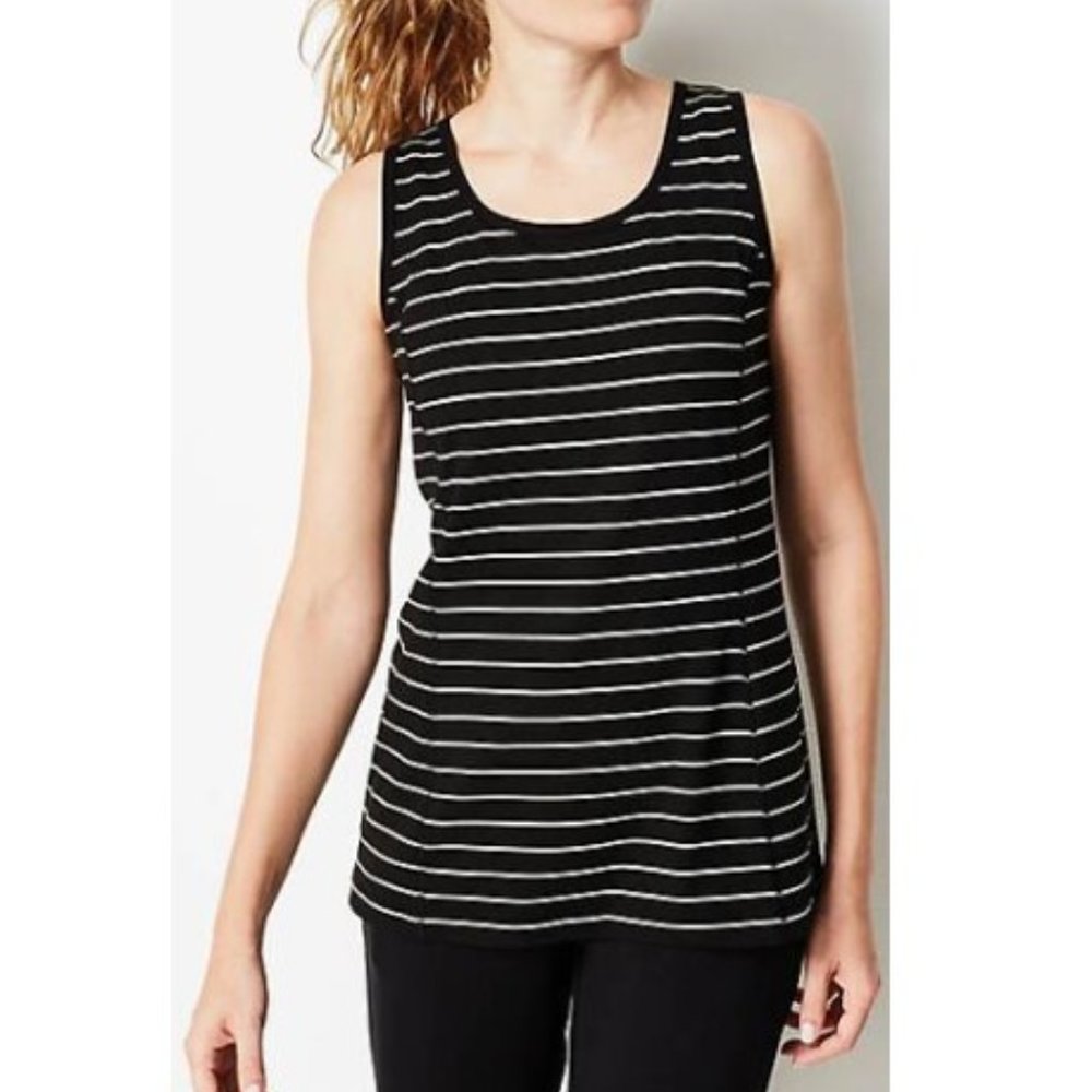J. Jill black-and cream-striped Fit Performance Tank